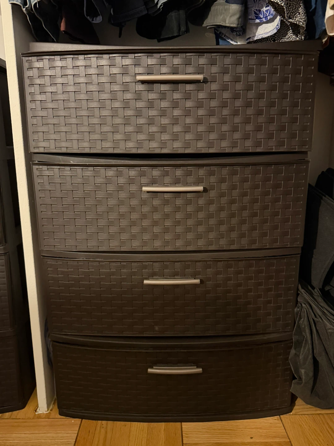 Brown 4-Drawer Plastic Storage Chest