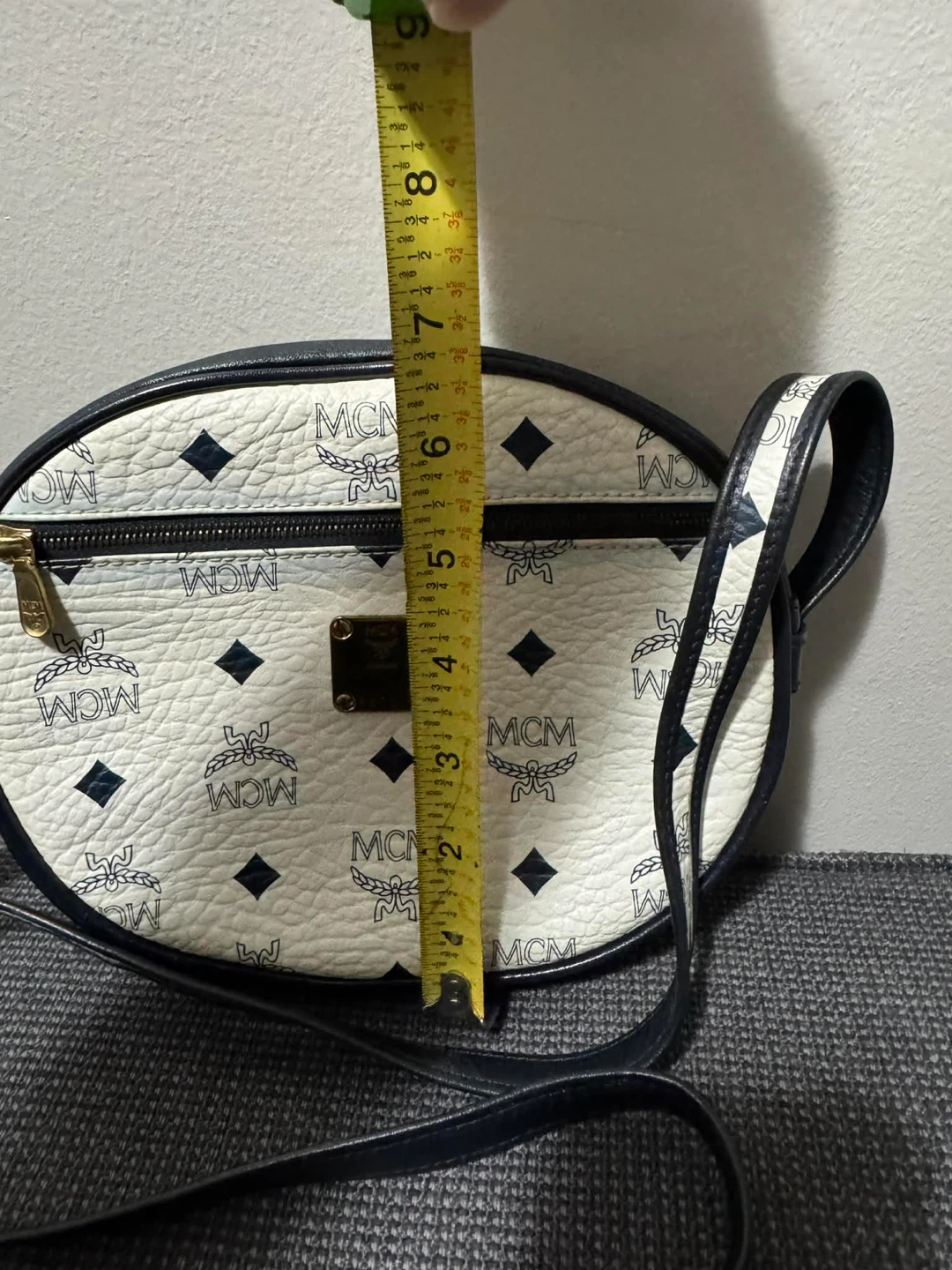 MCM Visetos Oval Crossbody Bag White - photo 3