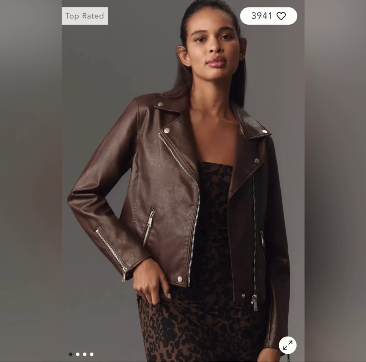 Anthropologie Faux Leather Moto  Jacket ⚽