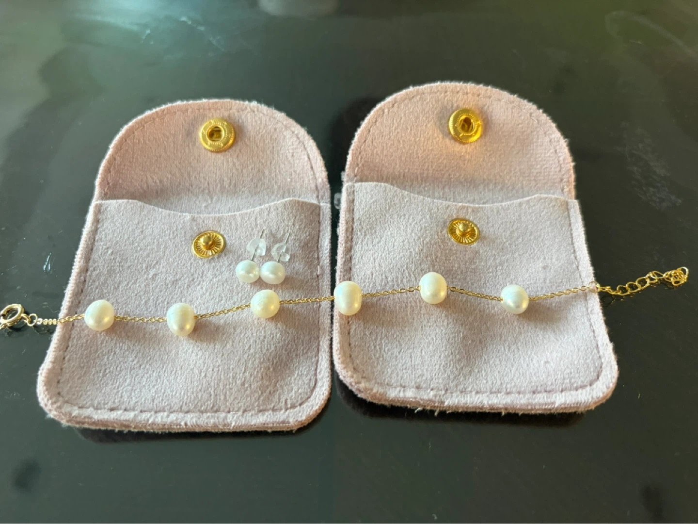 Pearl Bracelet and Earrings Set