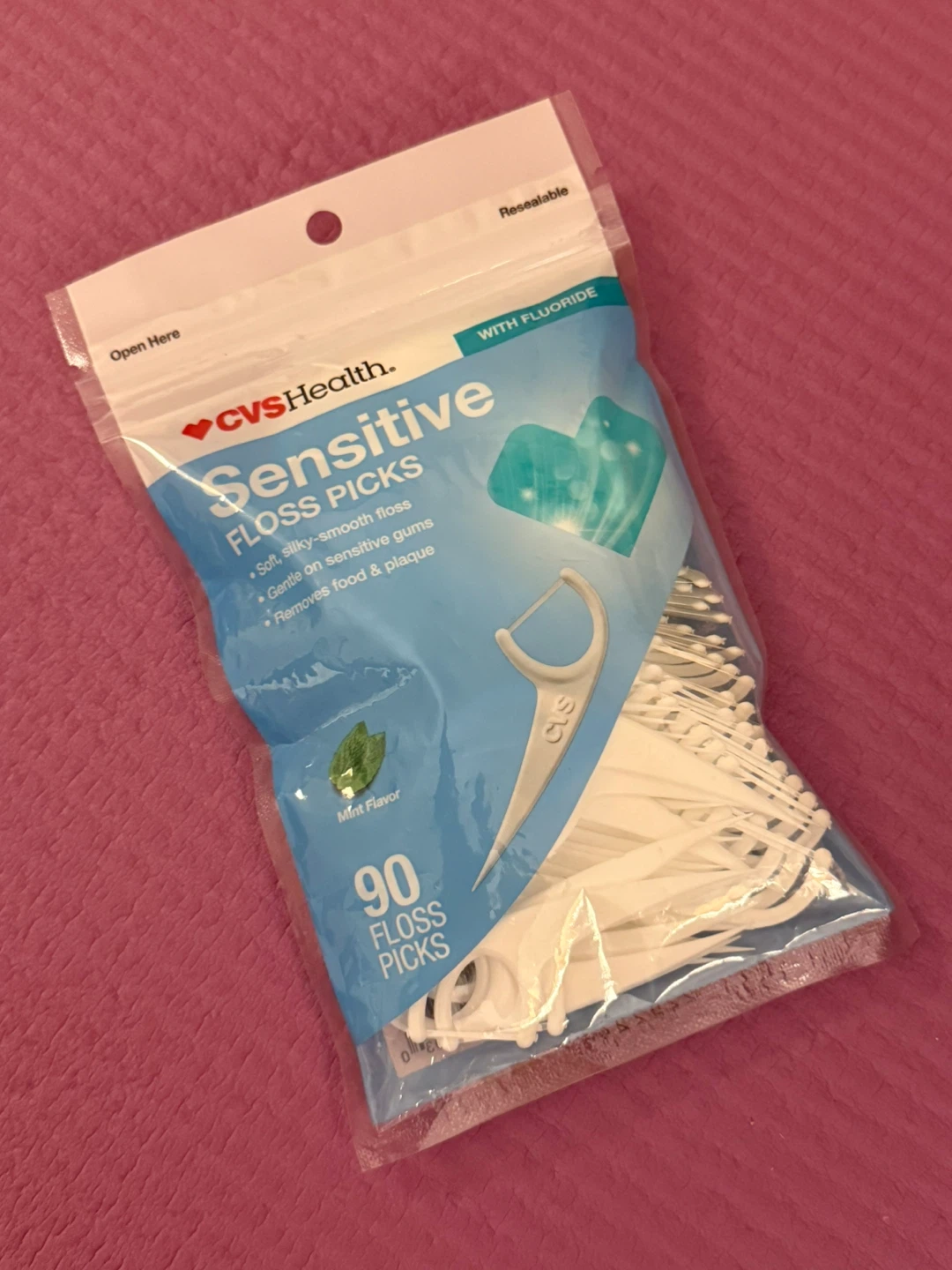 NEW⚽️CVS Health Sensitive Floss Picks - 90 Count