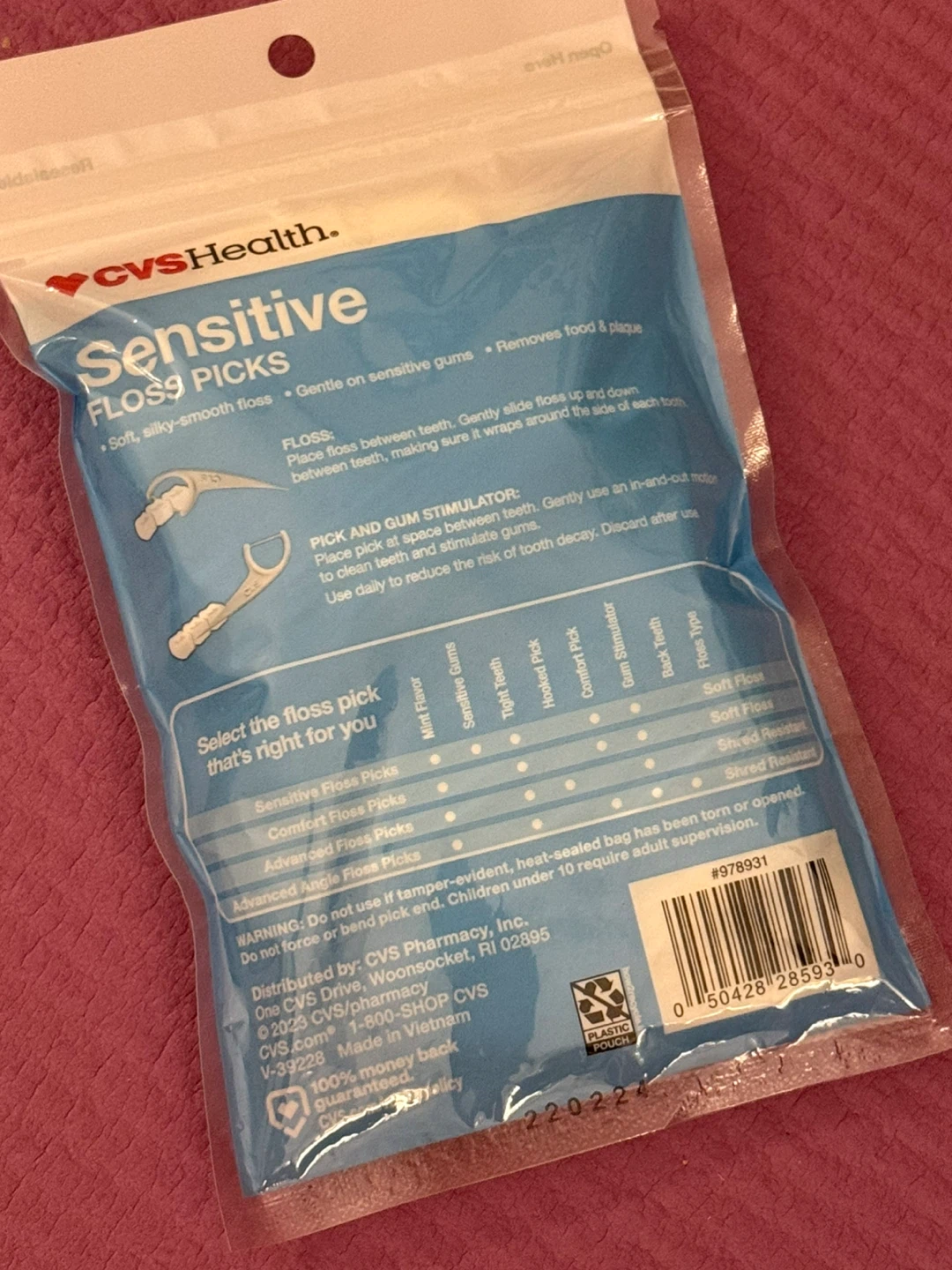 NEW⚽️CVS Health Sensitive Floss Picks - 90 Count - photo 2