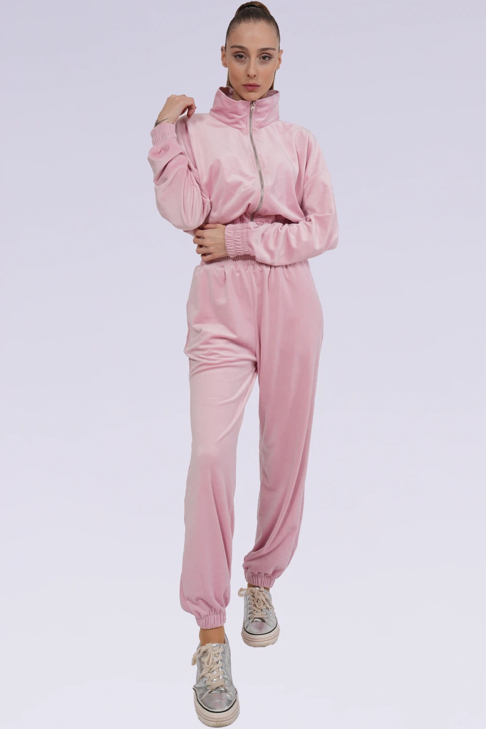 ⚽️Pink Velvet Tracksuit Set