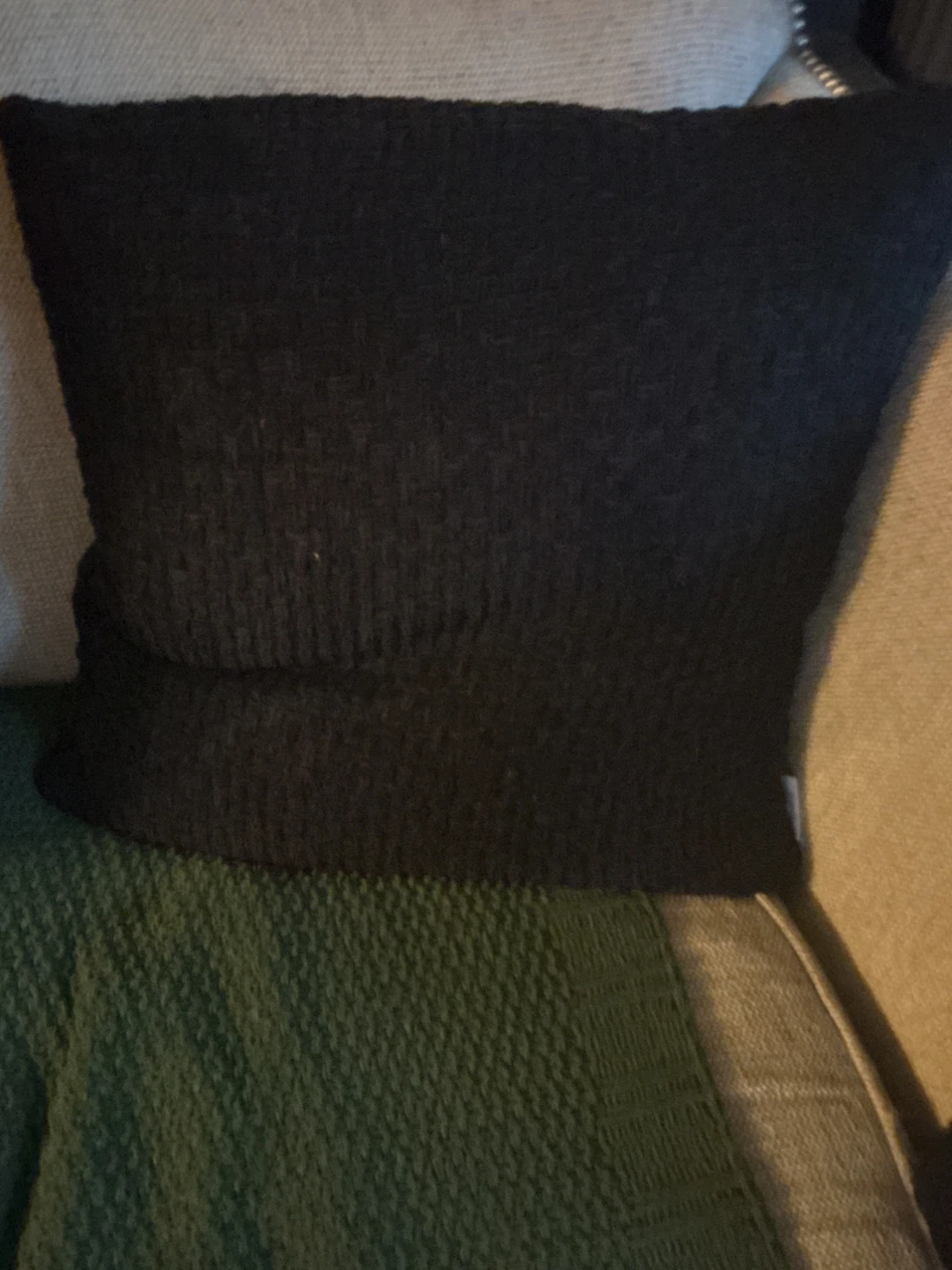 Black Knit Pillow Cover ⚽