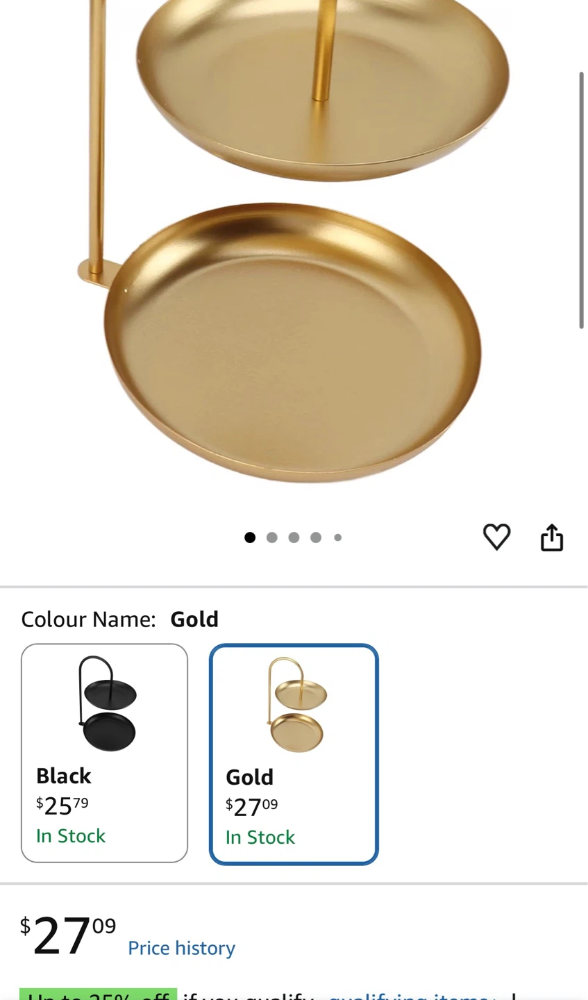 Gold 2-Tier Serving Tray - photo 4