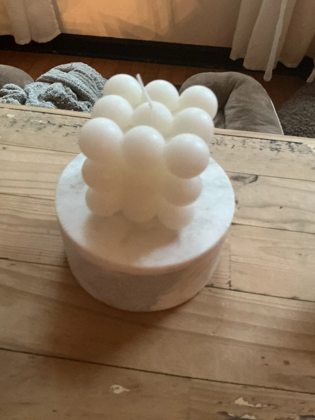 Bubble Candle on Marble Stand ⚽