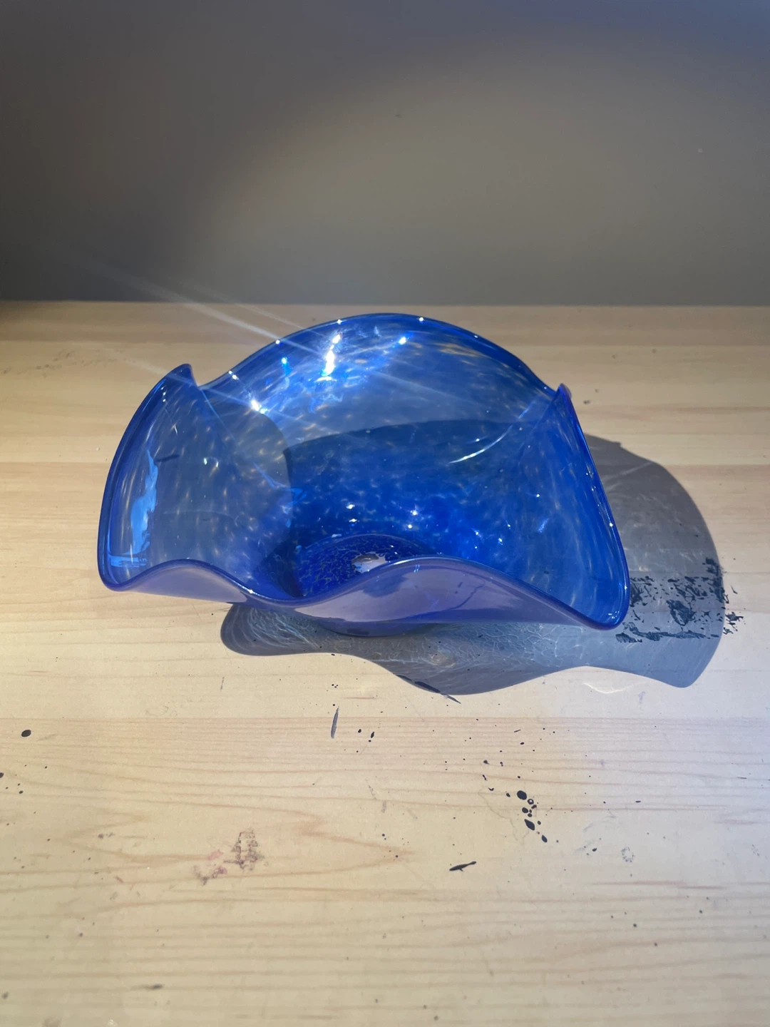 Blue Glass Decorative Bowl (handmade by me)