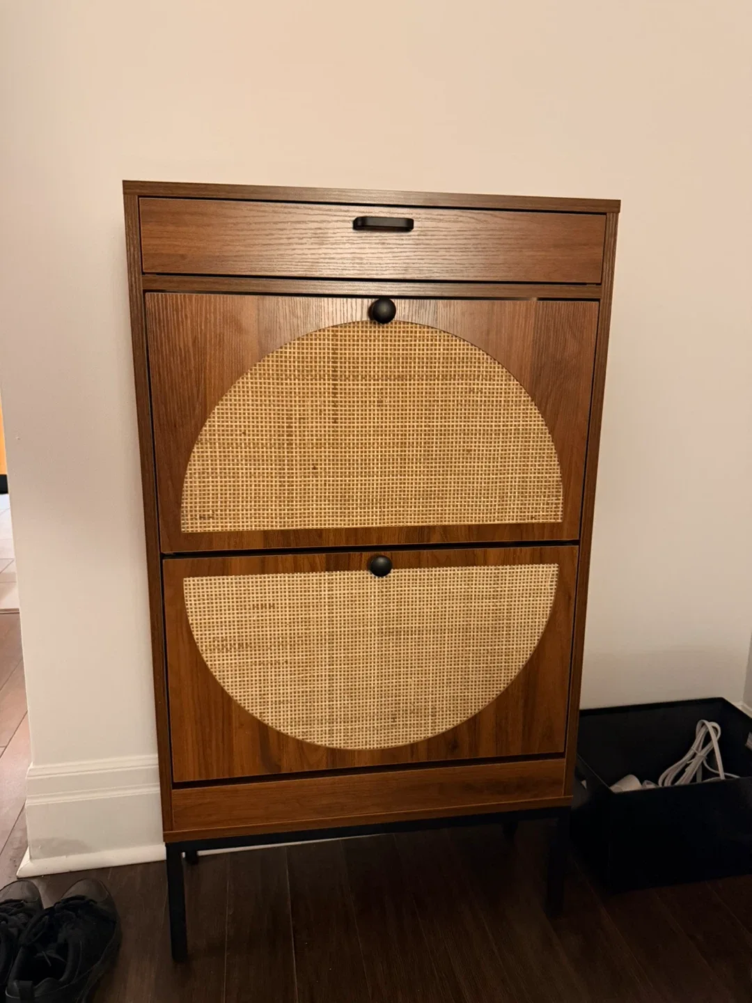 Boho Natural Rattan Shoe Storage Cabinet