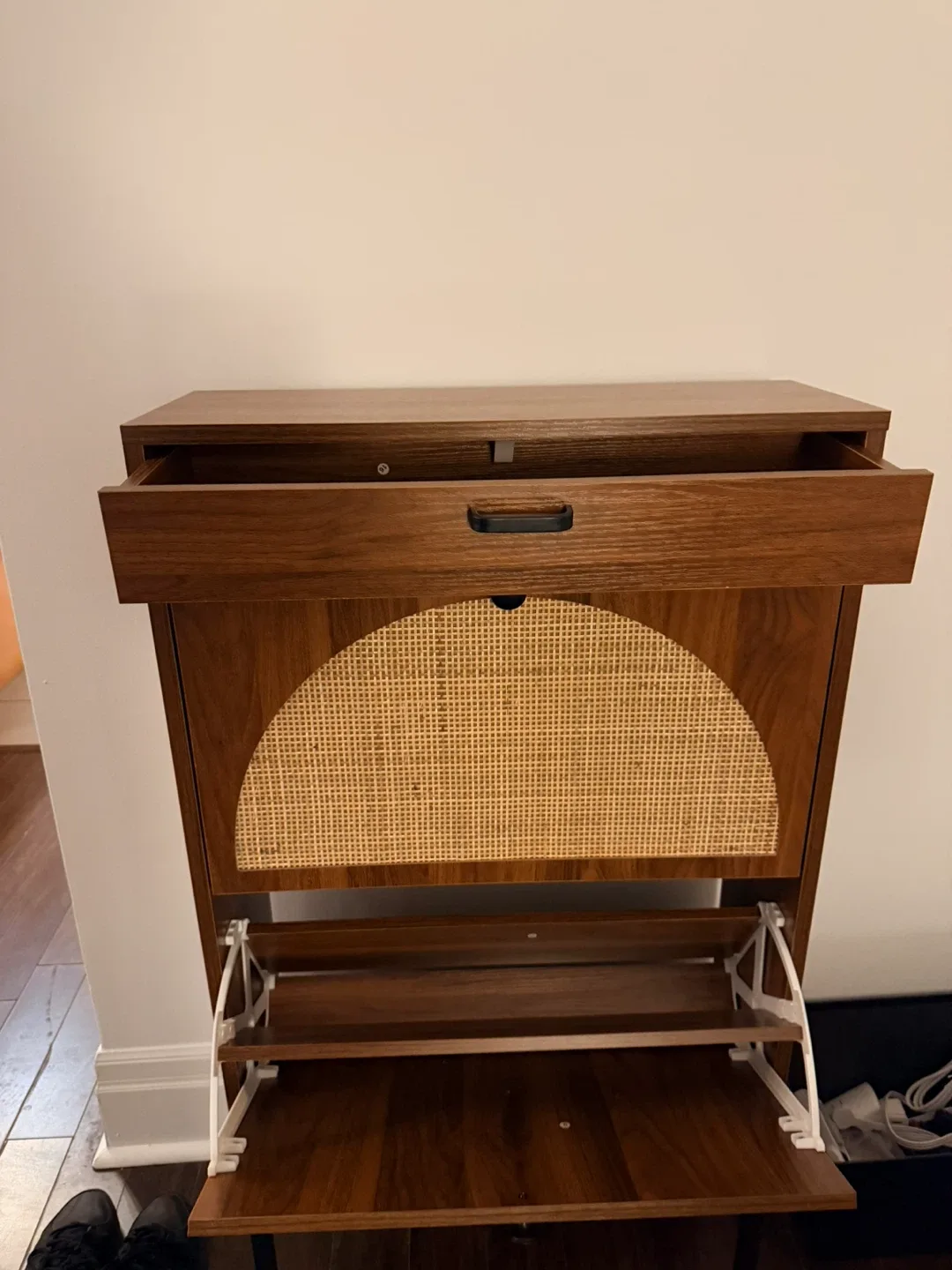 Boho Natural Rattan Shoe Storage Cabinet - photo 4