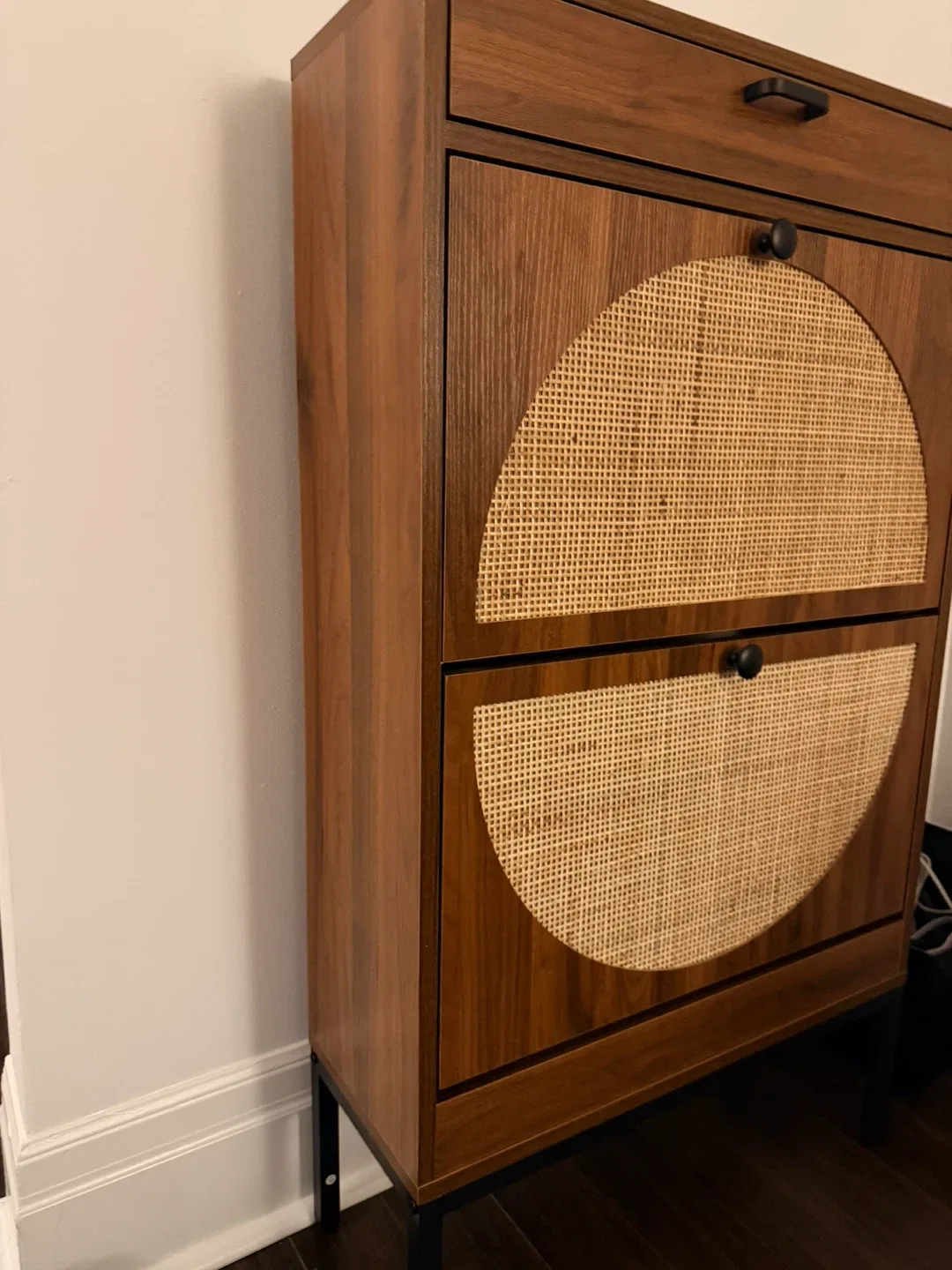 Boho Natural Rattan Shoe Storage Cabinet - photo 2
