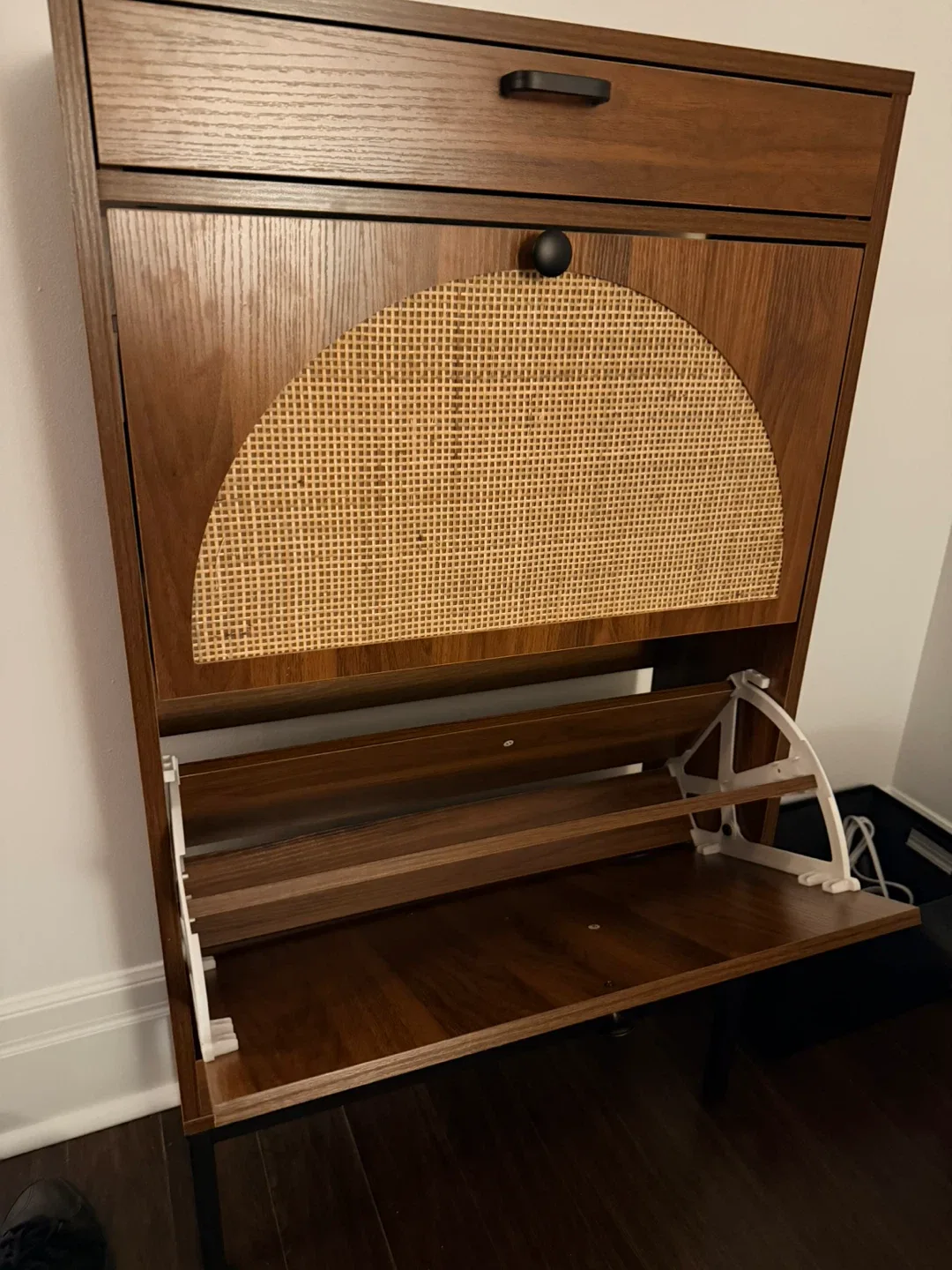 Boho Natural Rattan Shoe Storage Cabinet - photo 3