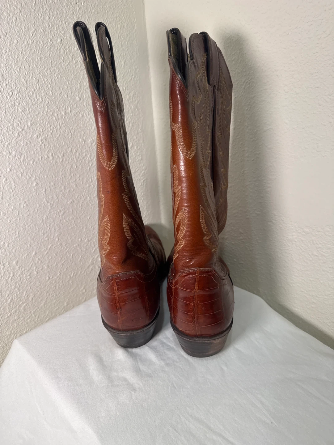 Men's Western Cowboy Boots Crocodile Leather Brown - photo 3