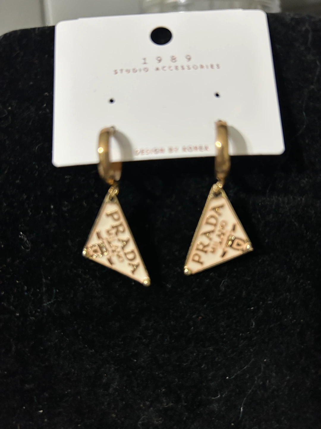 Prada Triangle Earrings