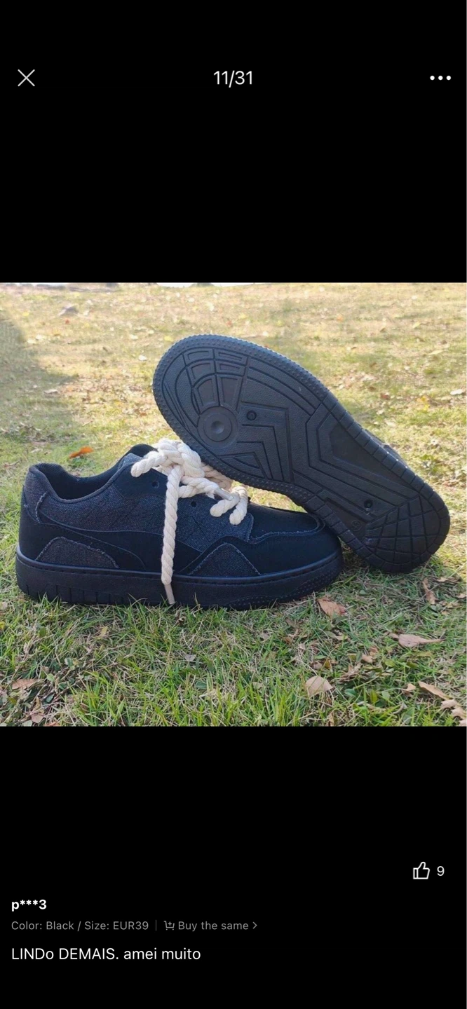 Black Canvas Sneakers with Rope Laces - photo 3