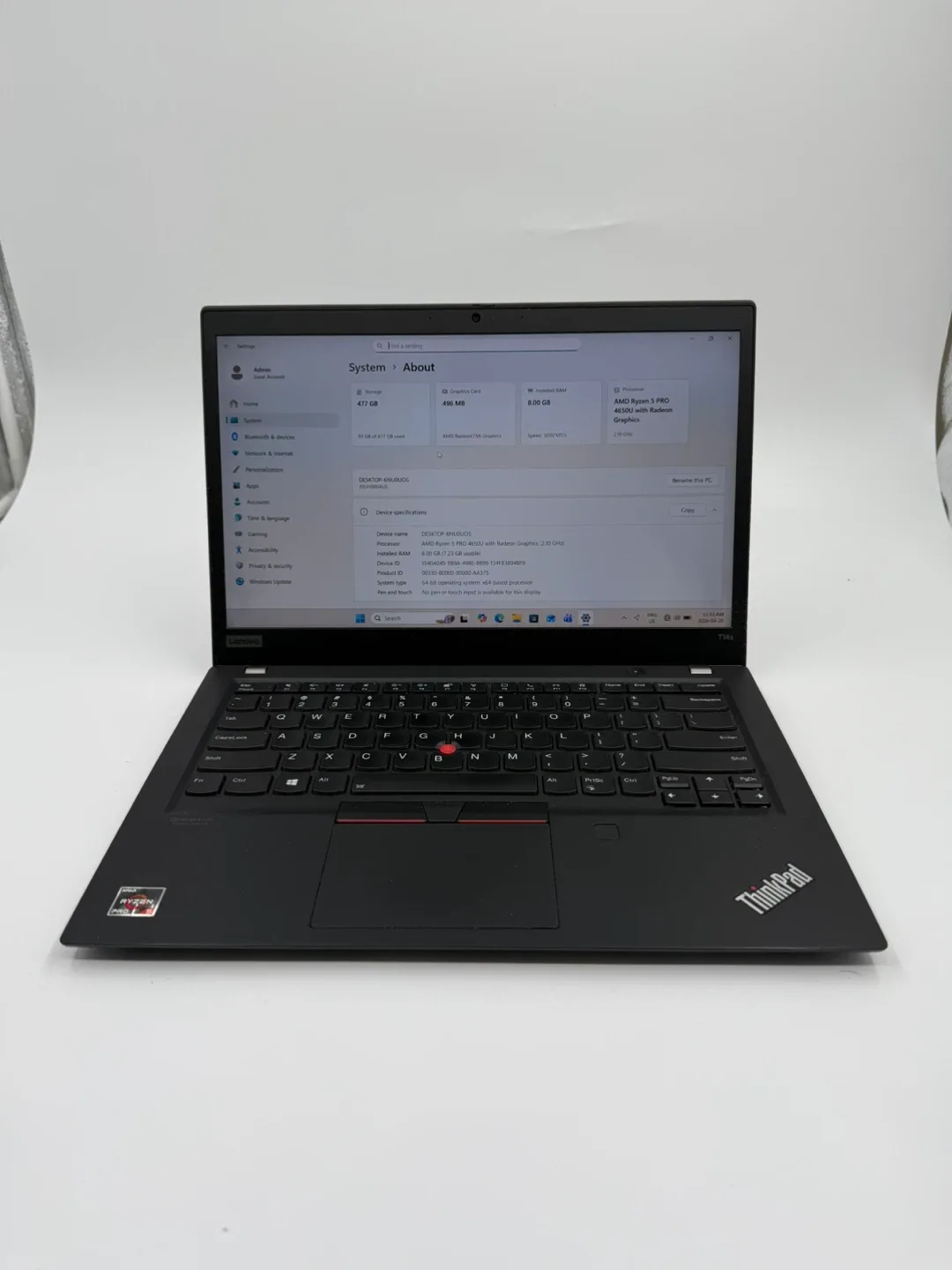ThinkPad T14 Gen 1 Ryzen 5 Pro 4560U 8 GB 500 SSD