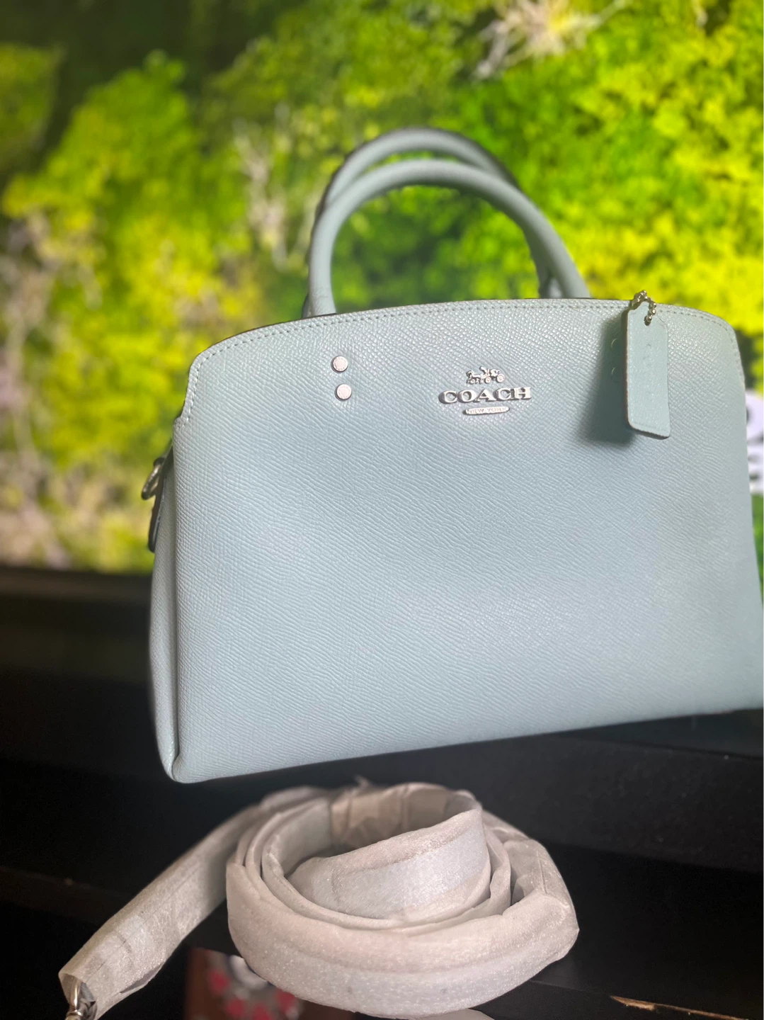 Coach Light Blue Leather Satchel Handbag - photo 3