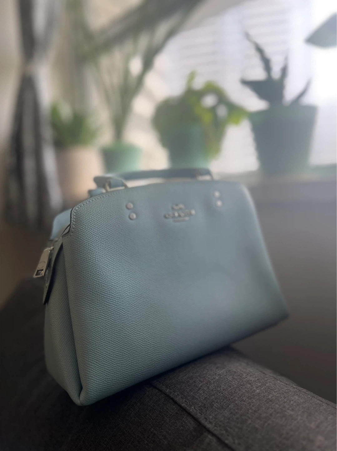 Coach Light Blue Leather Satchel Handbag - photo 4