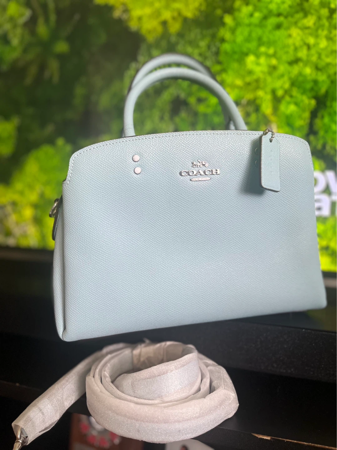 Coach Light Blue Leather Satchel Handbag - photo 2