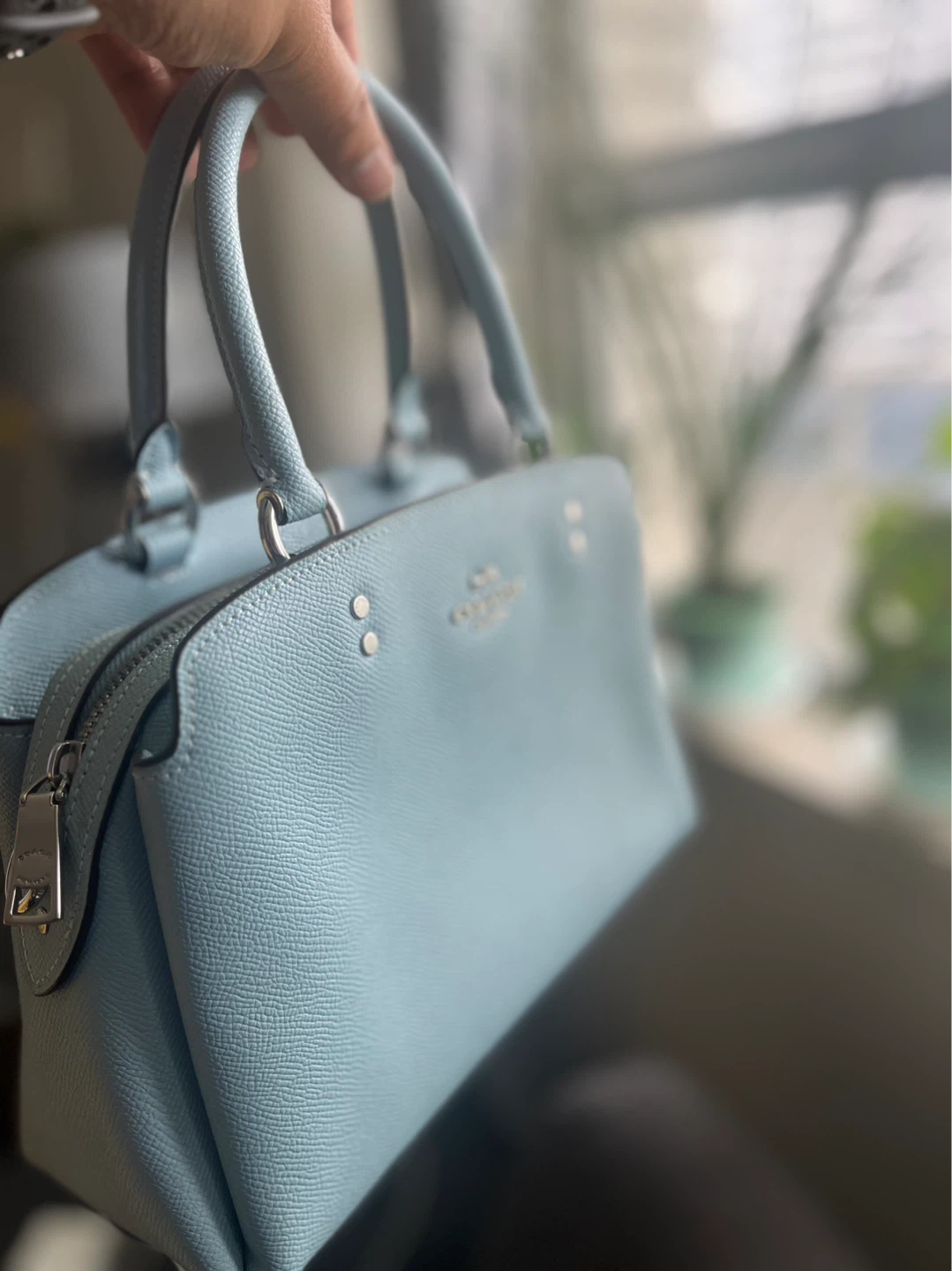 Coach Light Blue Leather Satchel Handbag - photo 5