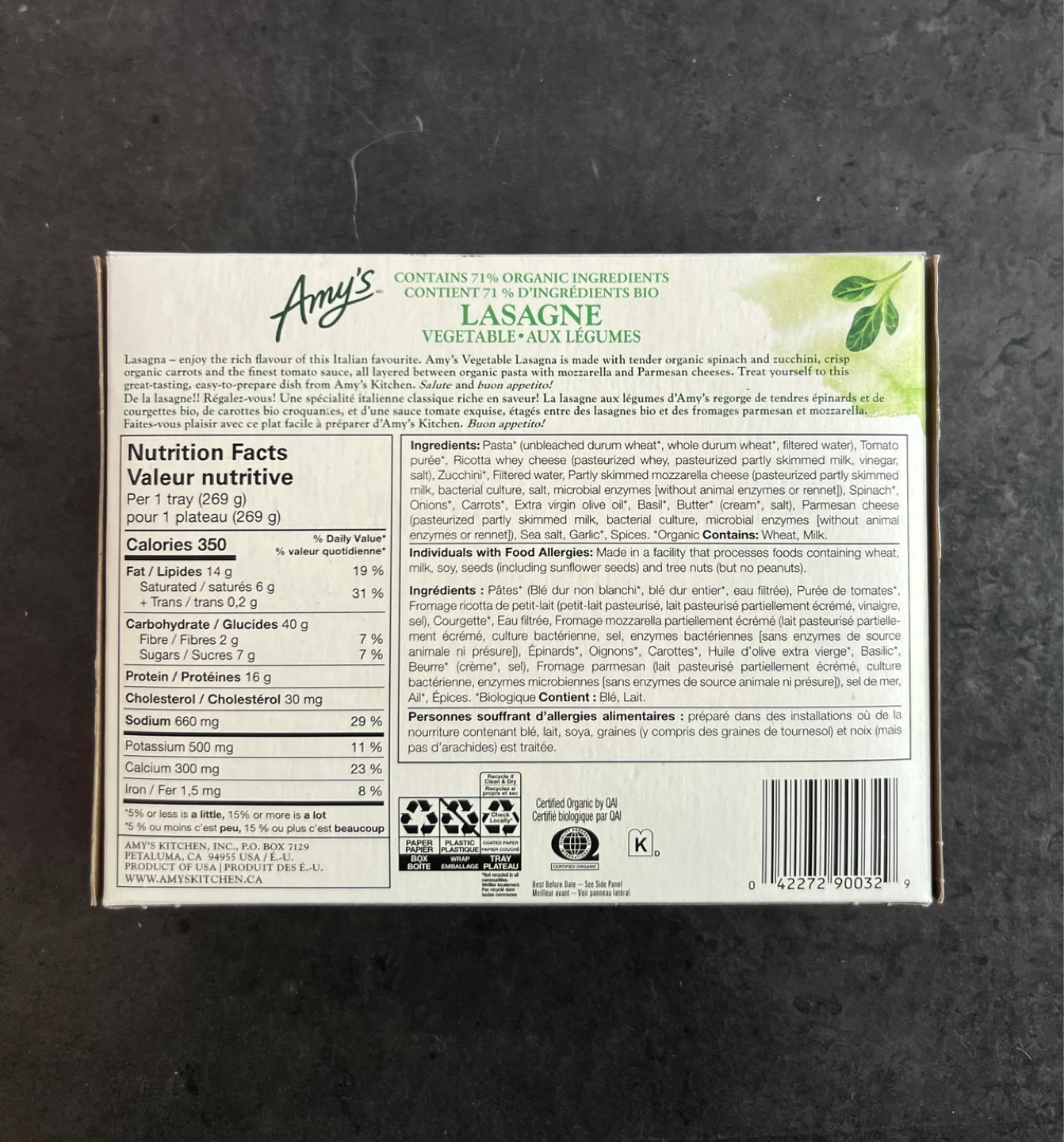 Amy's Vegetable Lasagna & Knorr’s Soup Mix - photo 2