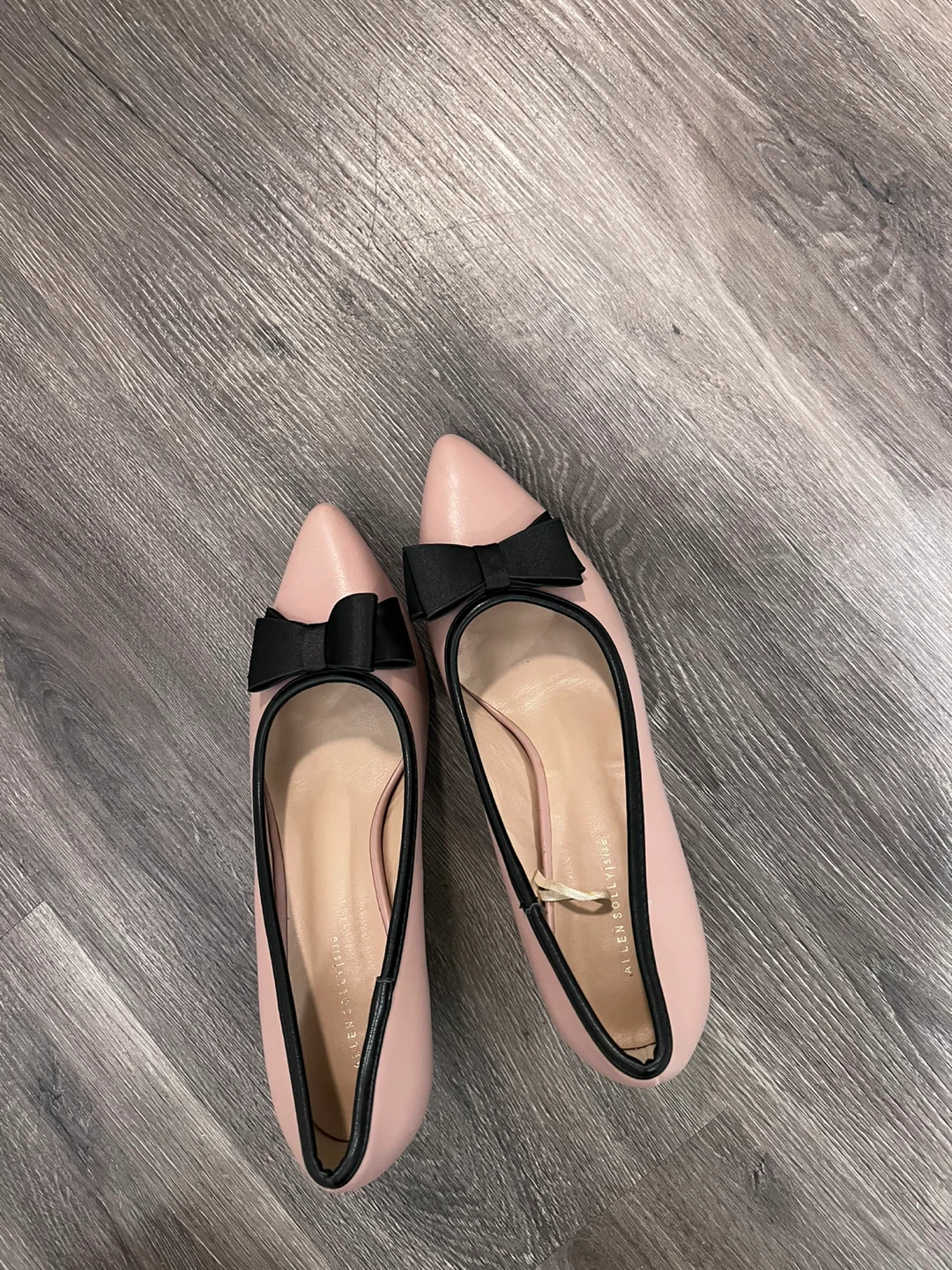 Allen Solly Pink Ballet Flats with Black Bow