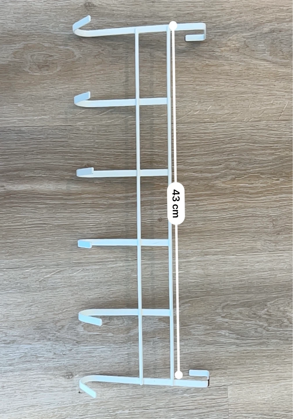 ⚽️ White Metal Over-the-Door Organizer Rack (6 Hooks) - photo 2