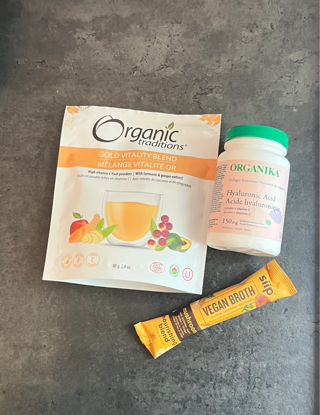 Gold Vitality Blend, Hyaluronic Acid & Vegan Broth Packet