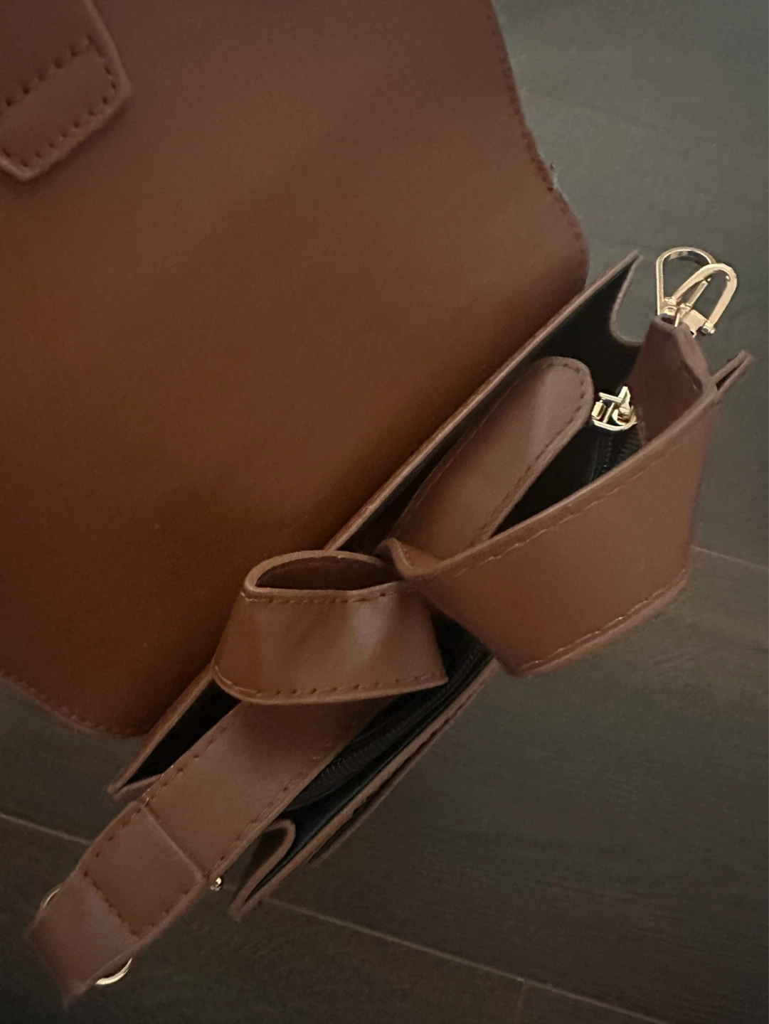 Brown Faux Leather Crossbody Purse - photo 2