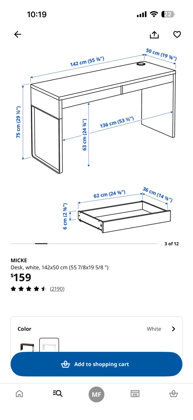 IKEA MICKE Desk - White - photo 4