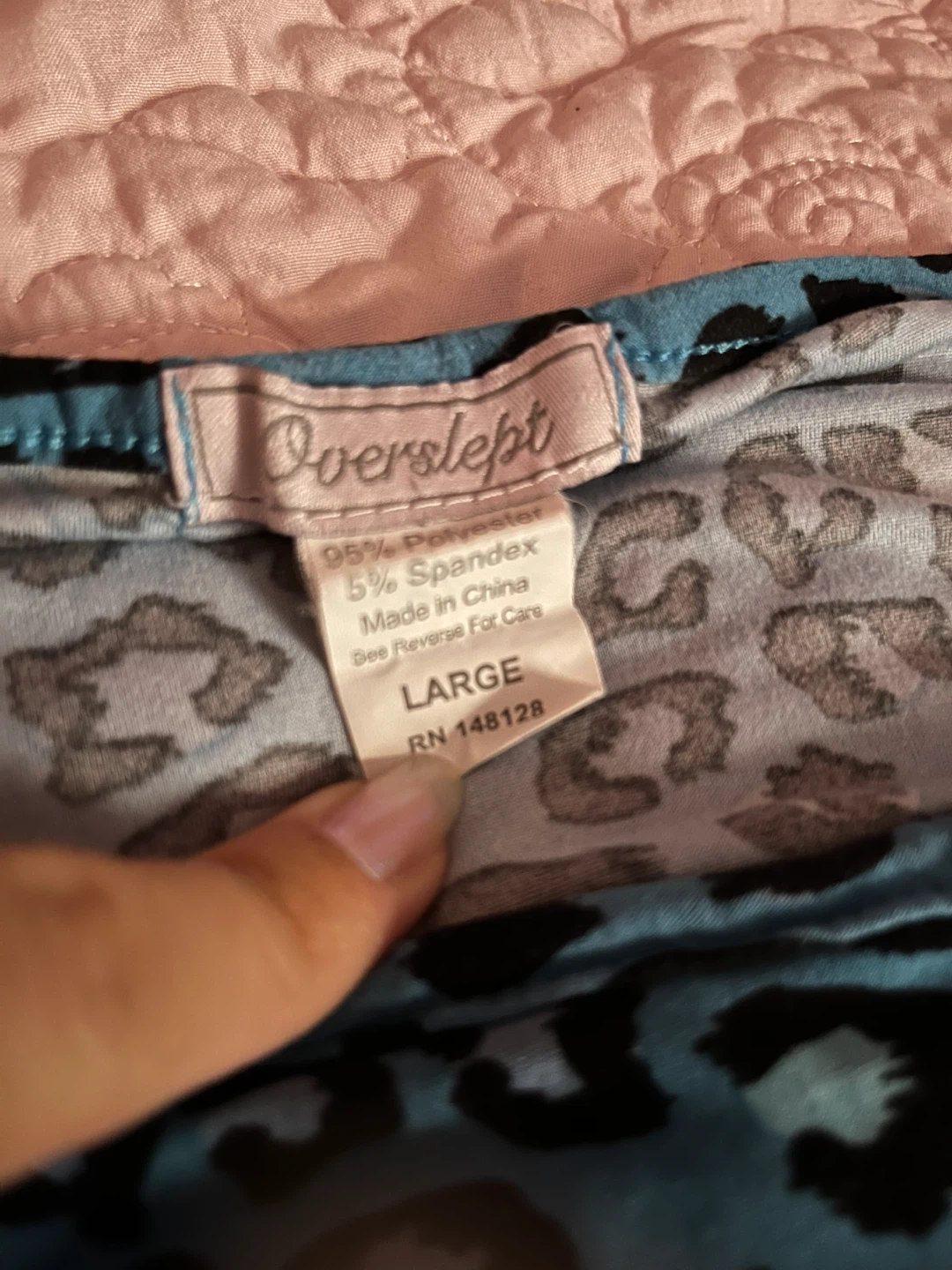 Overslept Blue Leopard Print Pajama Set Size Large - photo 5