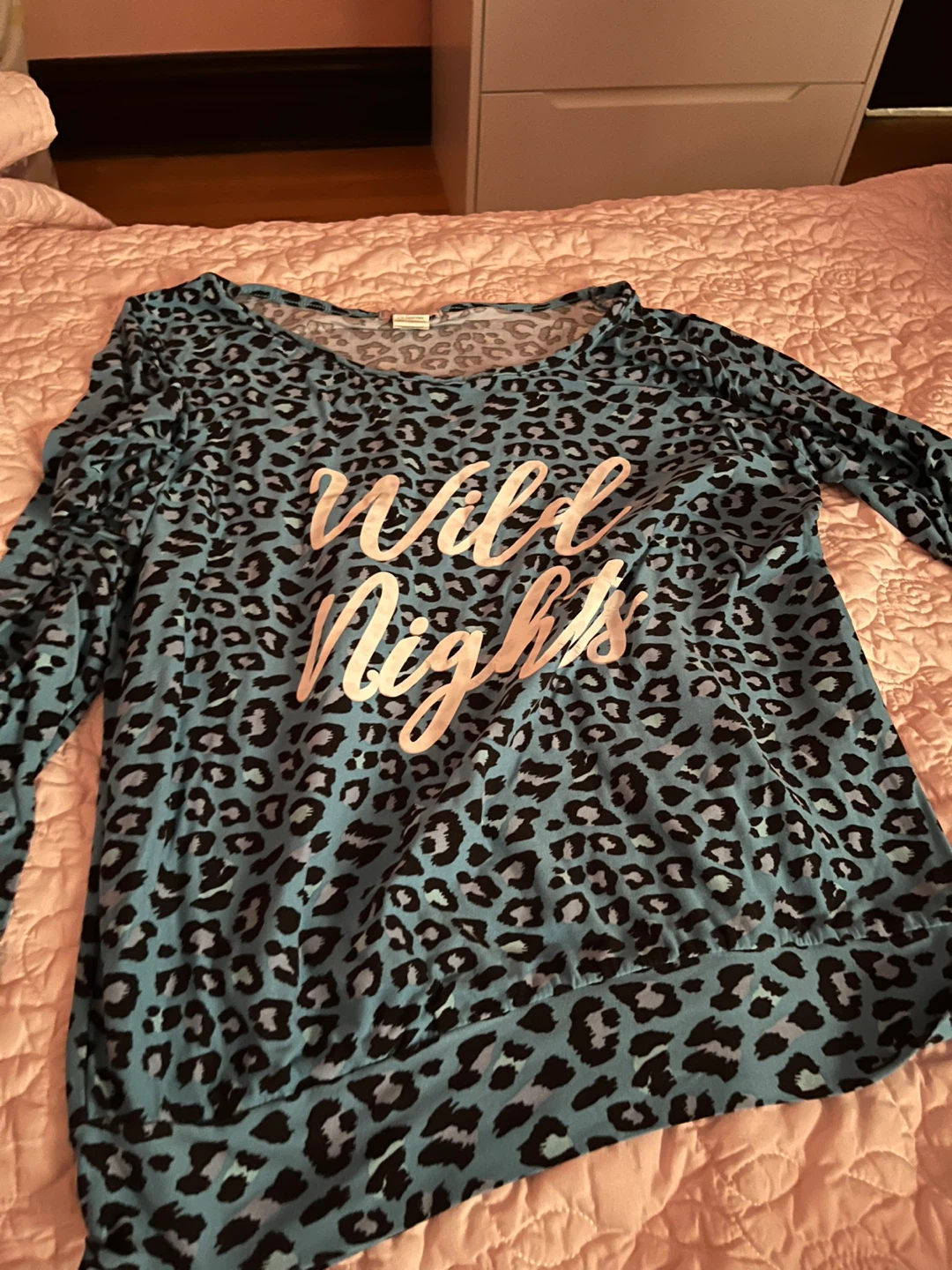 Overslept Blue Leopard Print Pajama Set Size Large - photo 4
