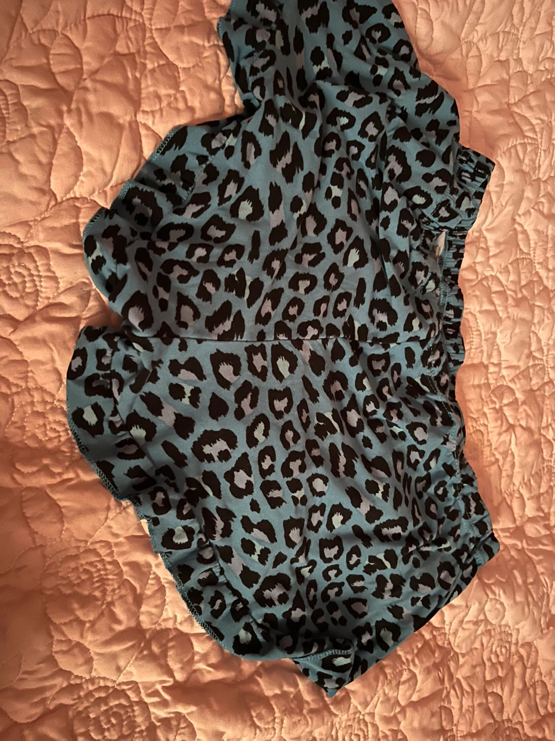 Overslept Blue Leopard Print Pajama Set Size Large