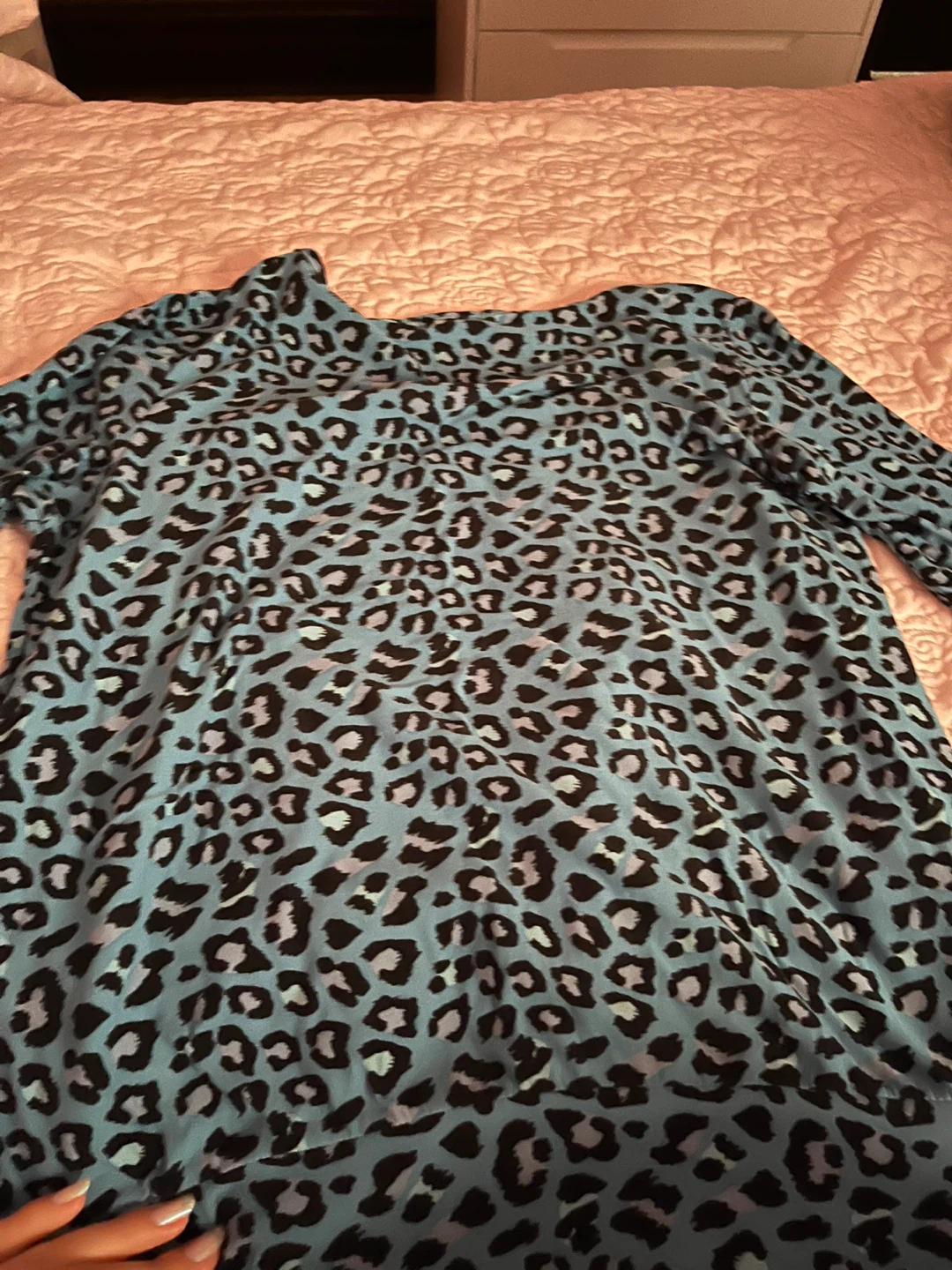 Overslept Blue Leopard Print Pajama Set Size Large - photo 3