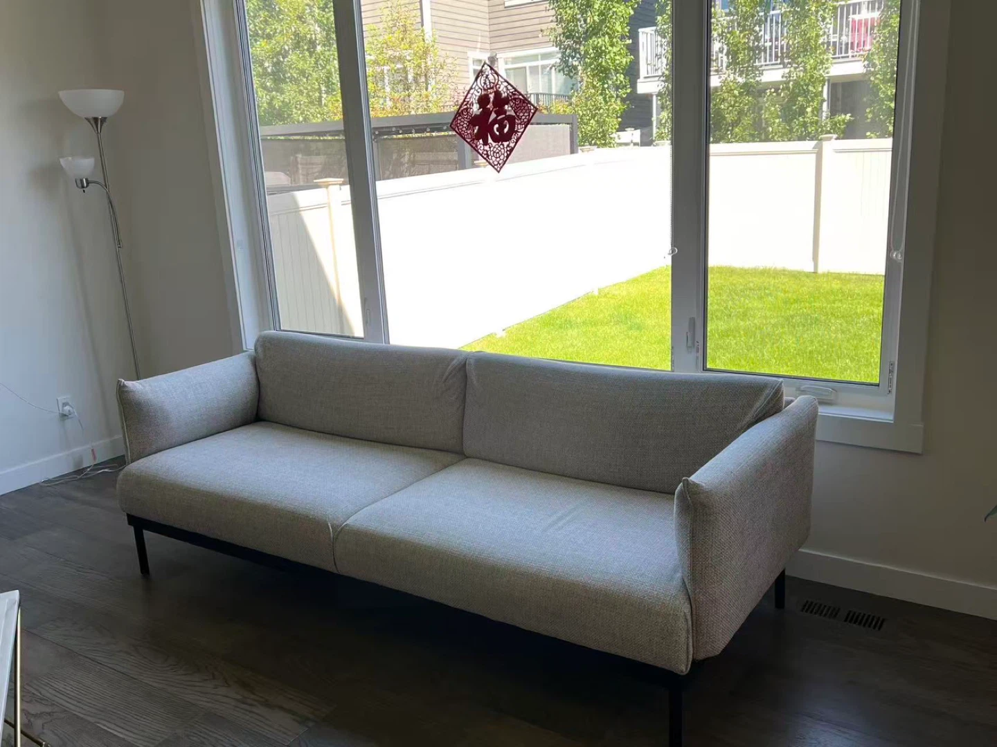 two IKEA sofas