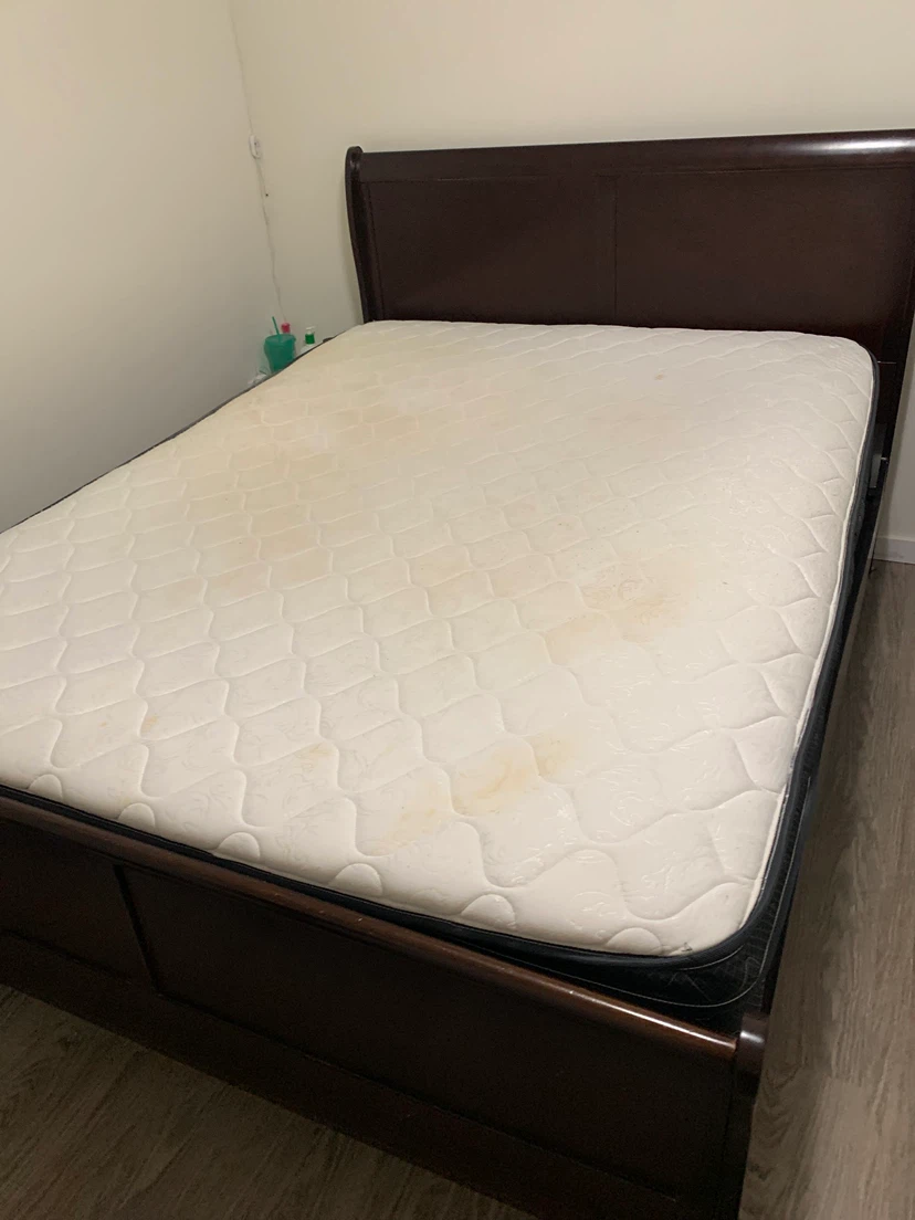 Queen Size Sleigh Bed Frame + Mattress + Box Spring - photo 2