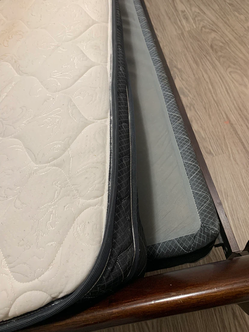 Queen Size Sleigh Bed Frame + Mattress + Box Spring - photo 3