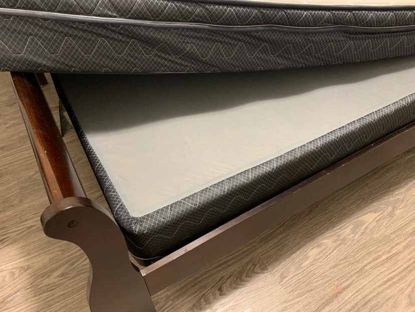 Queen Size Sleigh Bed Frame + Mattress + Box Spring - photo 4