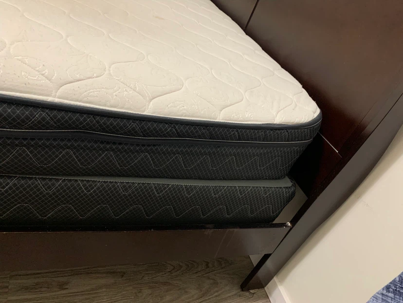Queen Size Sleigh Bed Frame + Mattress + Box Spring - photo 5
