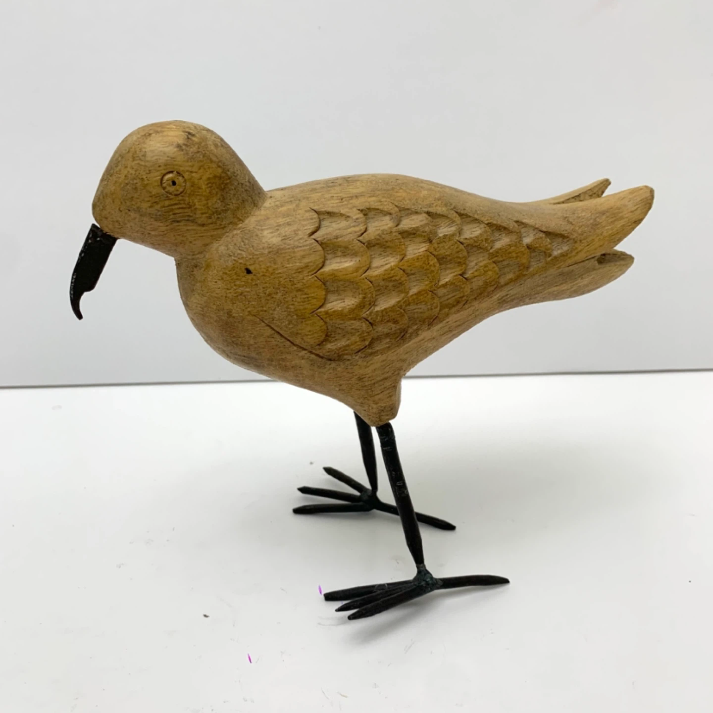 Wooden Bird Figurine Rustic Decor Bird Statue Home Accent - photo 5