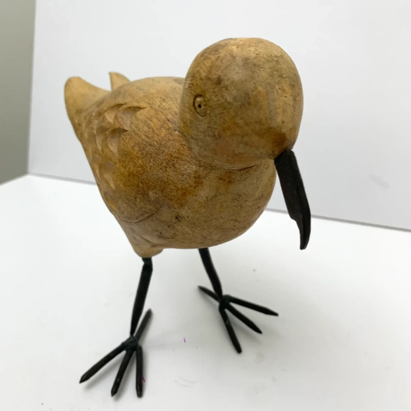 Wooden Bird Figurine Rustic Decor Bird Statue Home Accent - photo 4