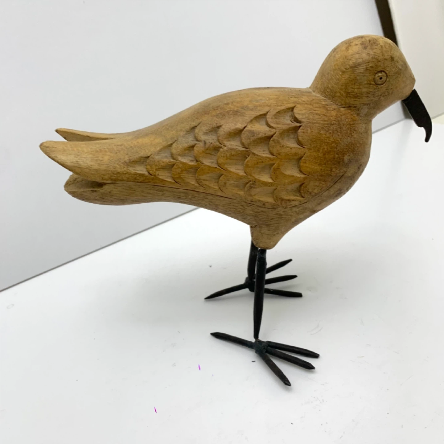Wooden Bird Figurine Rustic Decor Bird Statue Home Accent - photo 3