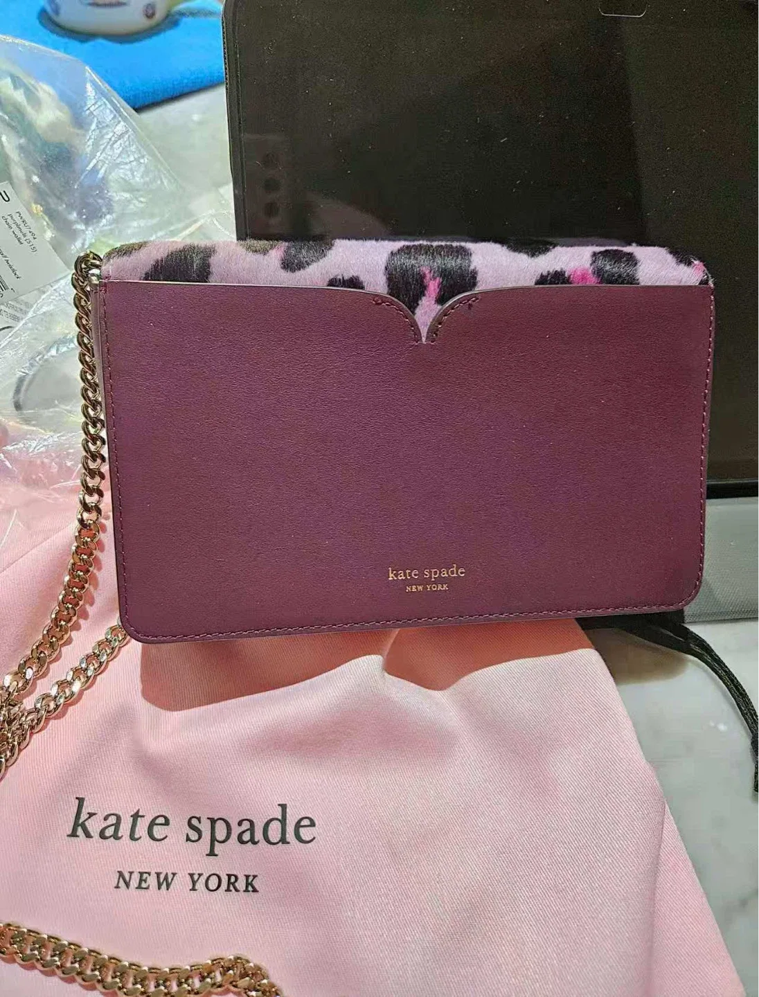 Kate Spade Leopard Print Chain Wallet - NEED TO SELL EVERYTHING - photo 4