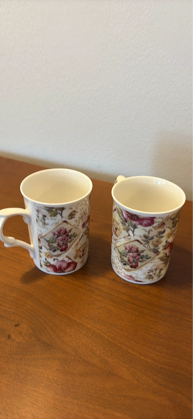 Set of 2 Fine Bone China Mugs