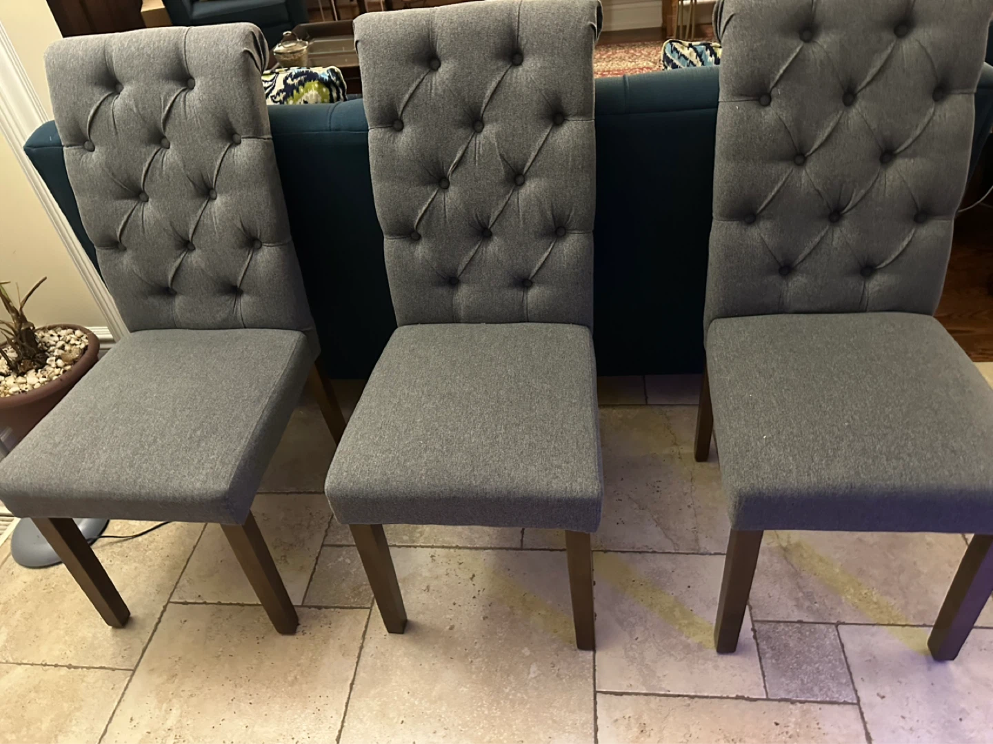 Set of 6 Tufted Dining Chairs