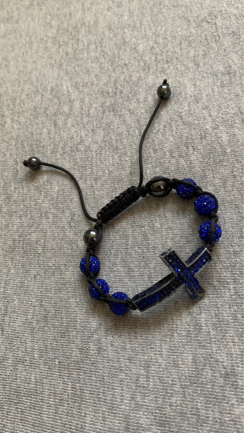 Blue rhinestone cross bracelet ⚽️