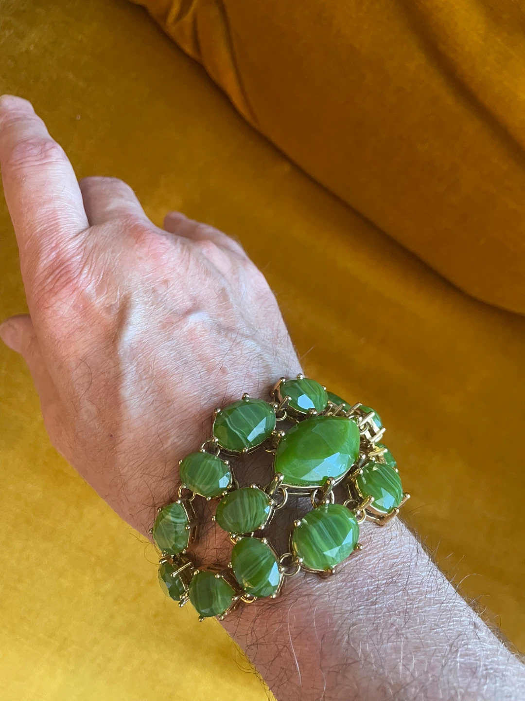 Green Gemstone Bracelet and Earrings Set - photo 3