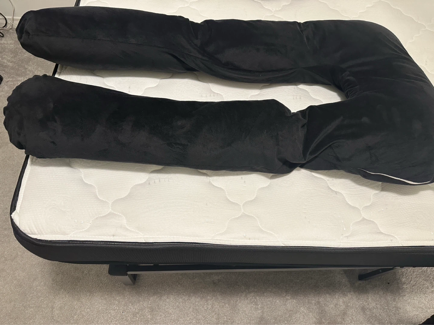 Black C-Shaped Maternity Pillow