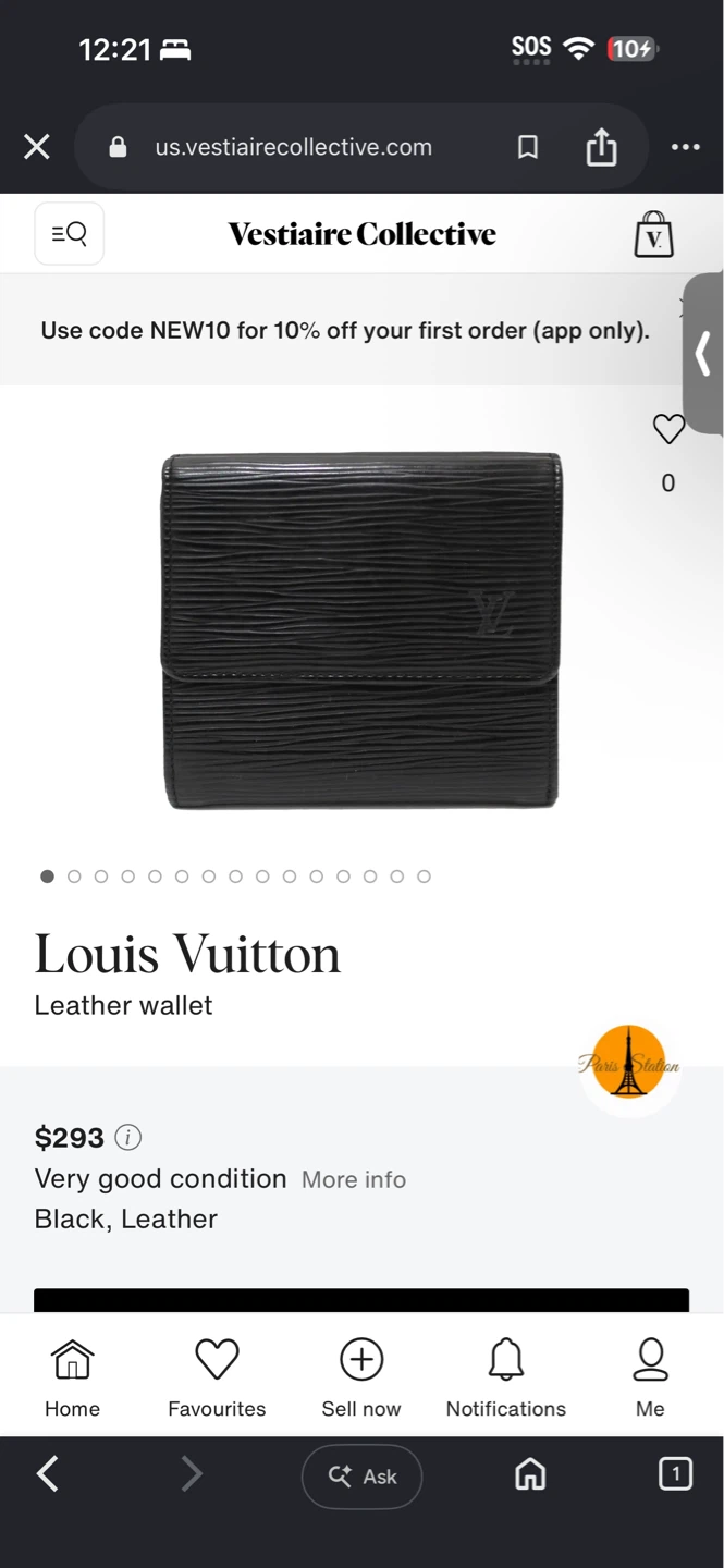 LOUIS VUITTON Elise Epi Trifold Black Leather Compact-Authentic - photo 2