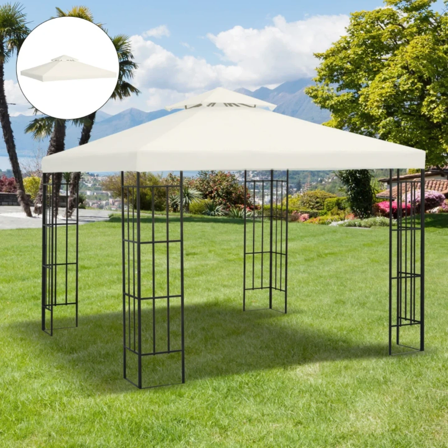 10' x 10' Square 2-Tier Gazebo Canopy Replacement Cover