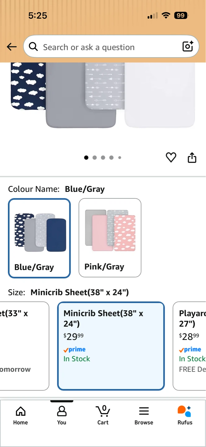 Biloban Minicrib Sheets (38" x 24") - 3 pc available - photo 3